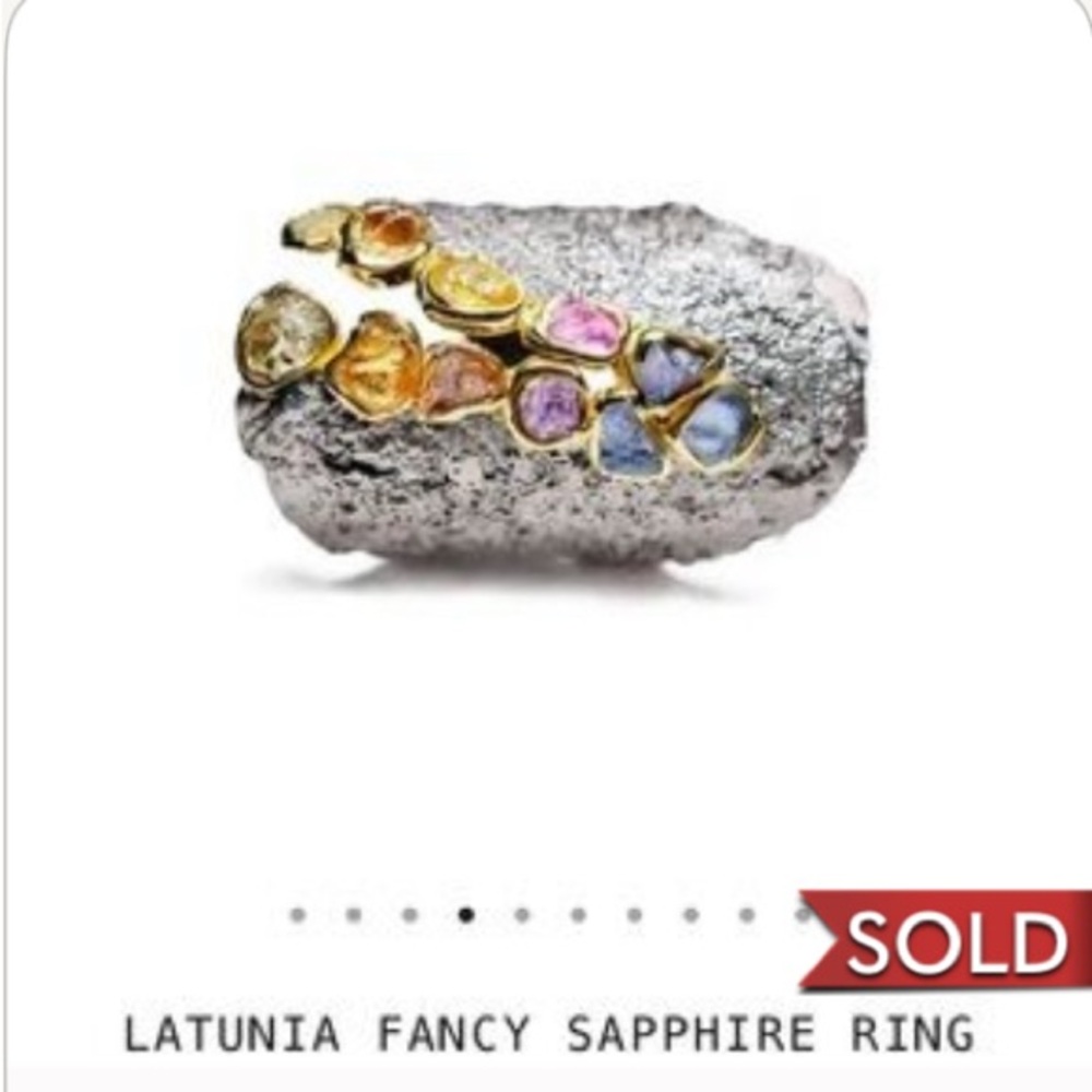 Designer German Kabirski fancy sapphire, unique ring